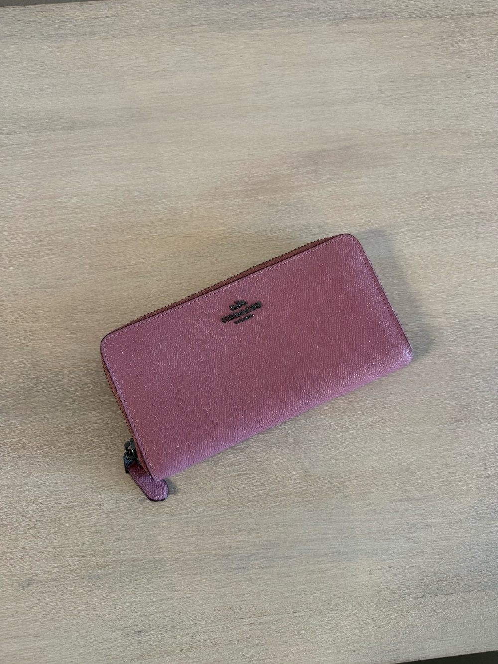Coach Accordion Zip Wallet, Peony Pink